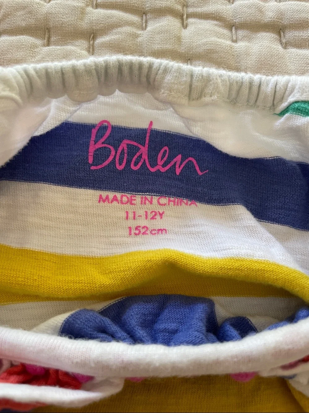 Mini Boden romper 11-12 stripe colorful